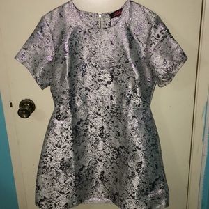 Metallic Cut-out Back Mini Dress